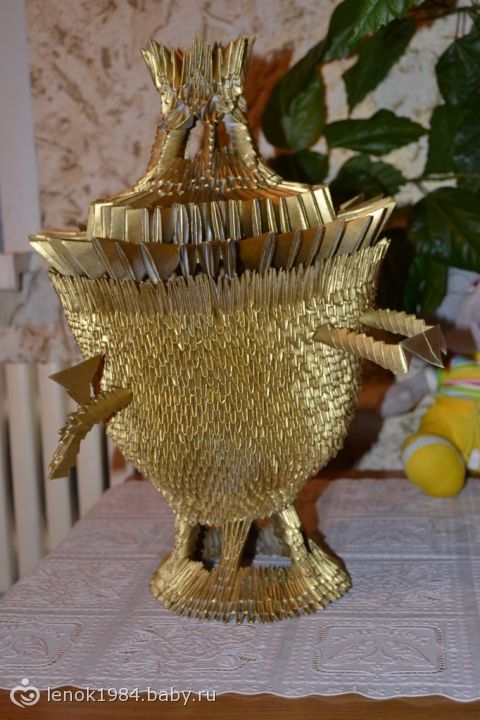 Модульное оригами самовар мастер классом Модульное оригами самовар мастер классом